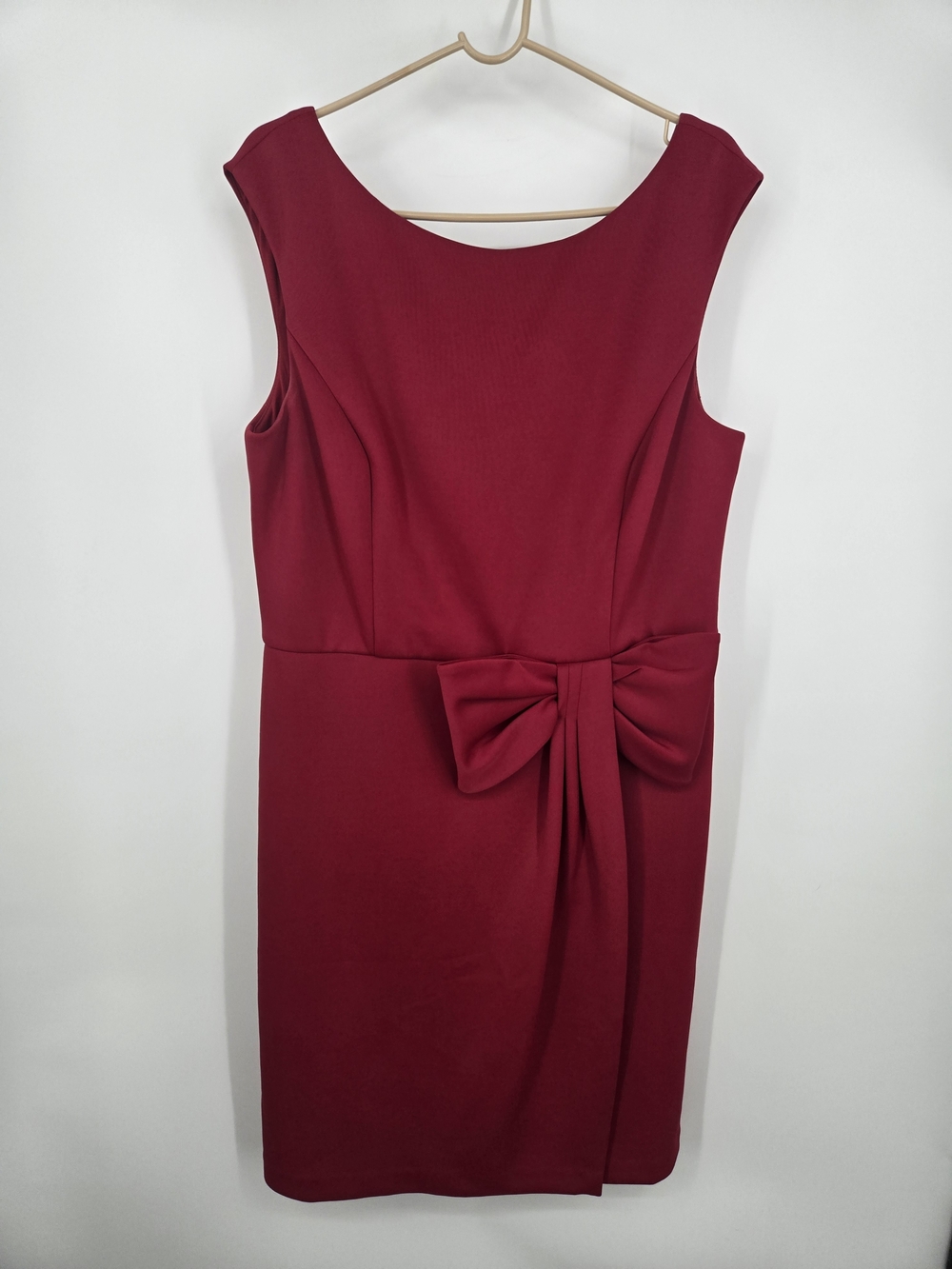 Jessica Howard Sleeveless Red Dress Bow Detail Size 18 (6768)